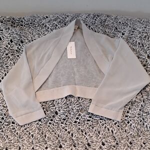 244 - Ethereal Chic ✨ Sheer Light Gray Bolero | Dreamy Layering Must‑Have